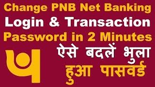 How To Reset Login And Transaction Password In PNB