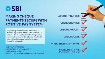 SBI Positive Pay System: Submit High-Value Cheque Details Online & Mobile